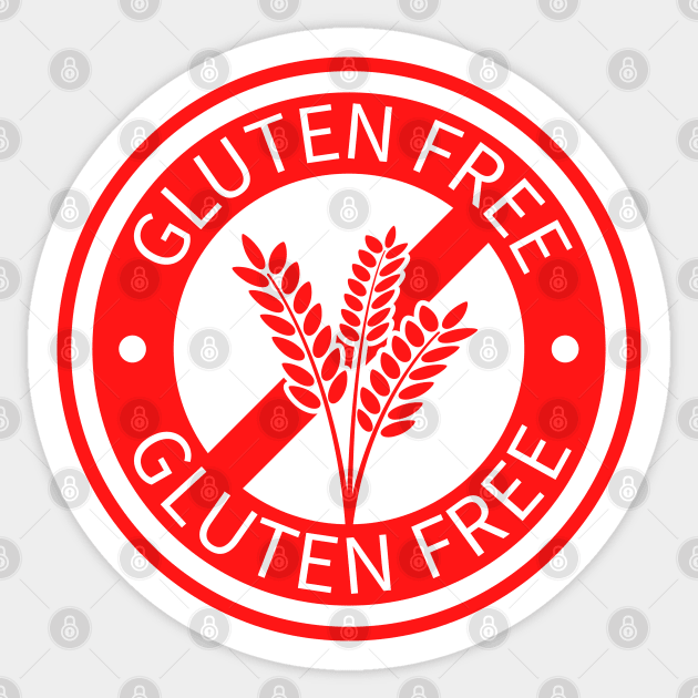 Red circle gluten free logo Sticker by Gluten Free Traveller